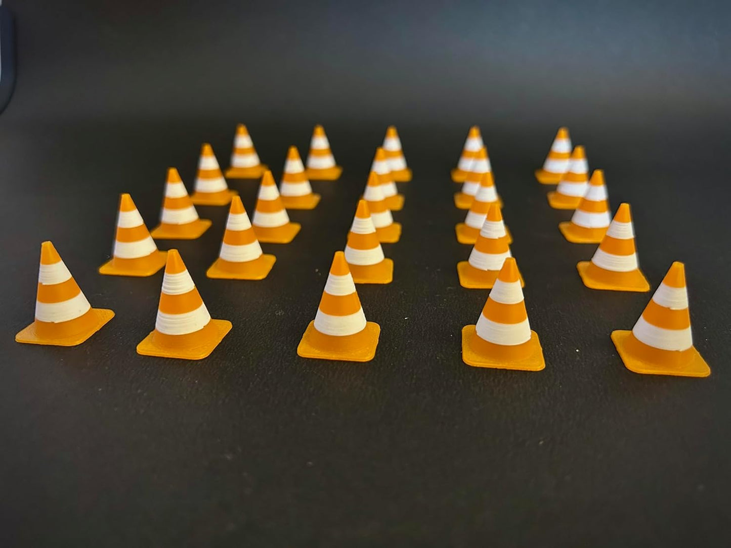 Mini Traffic Cones, Orange and White Striped Safety Markers, Set of 25