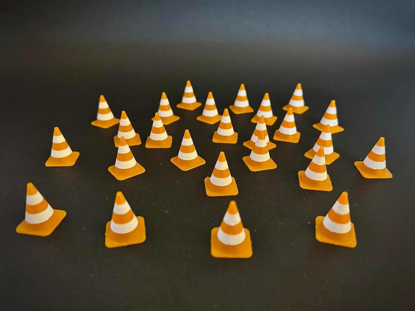Mini Traffic Cones, Orange and White Striped Safety Markers, Set of 25