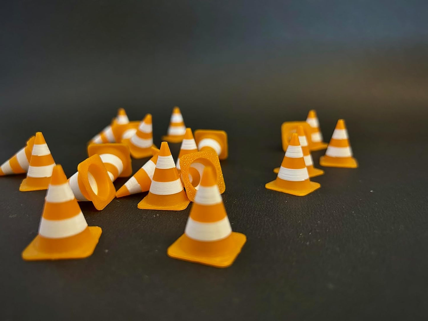 Mini Traffic Cones, Orange and White Striped Safety Markers, Set of 25