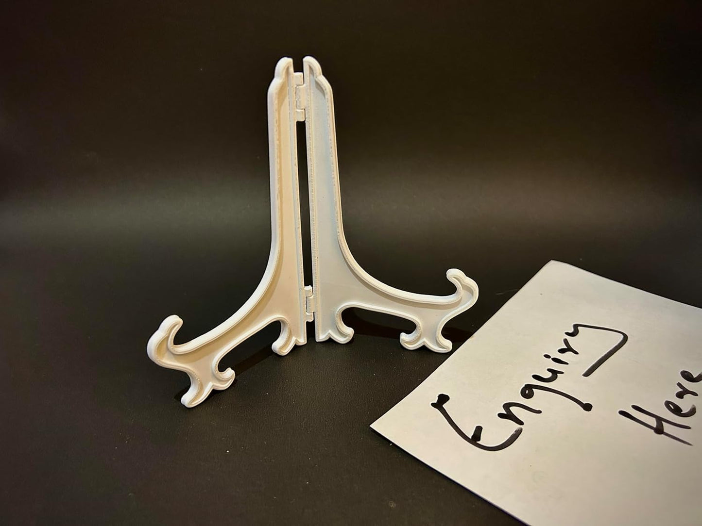 Decorative Display Stand, White Plastic, Easel Style Plate Holder, 6-inch