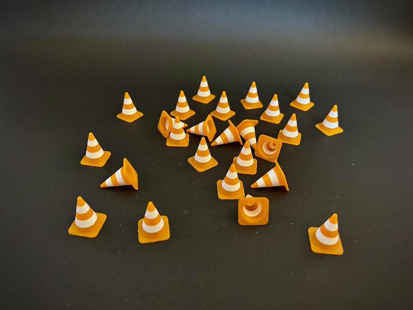 Mini Traffic Cones, Orange and White Striped Safety Markers, Set of 25