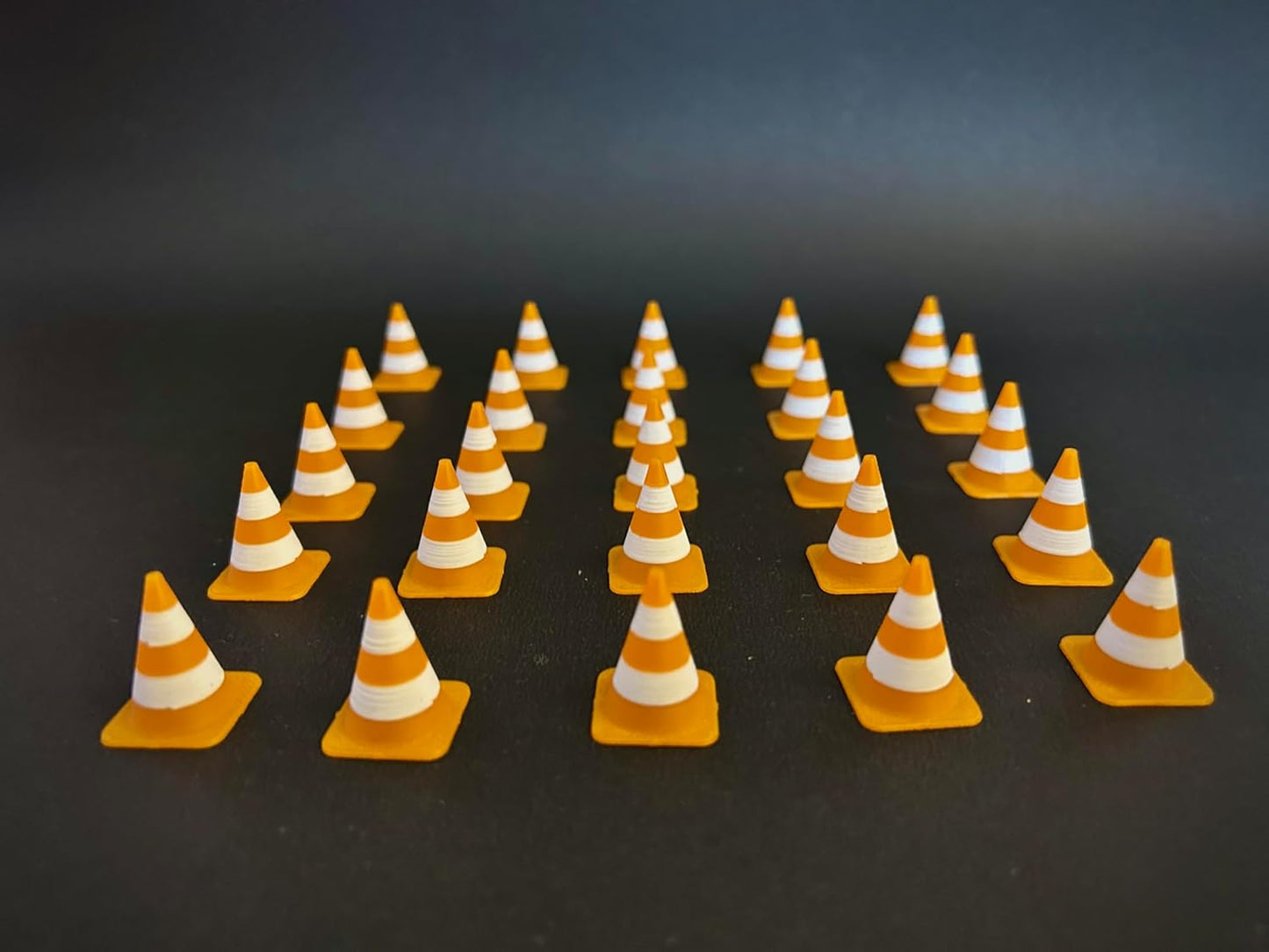 Mini Traffic Cones, Orange and White Striped Safety Markers, Set of 25