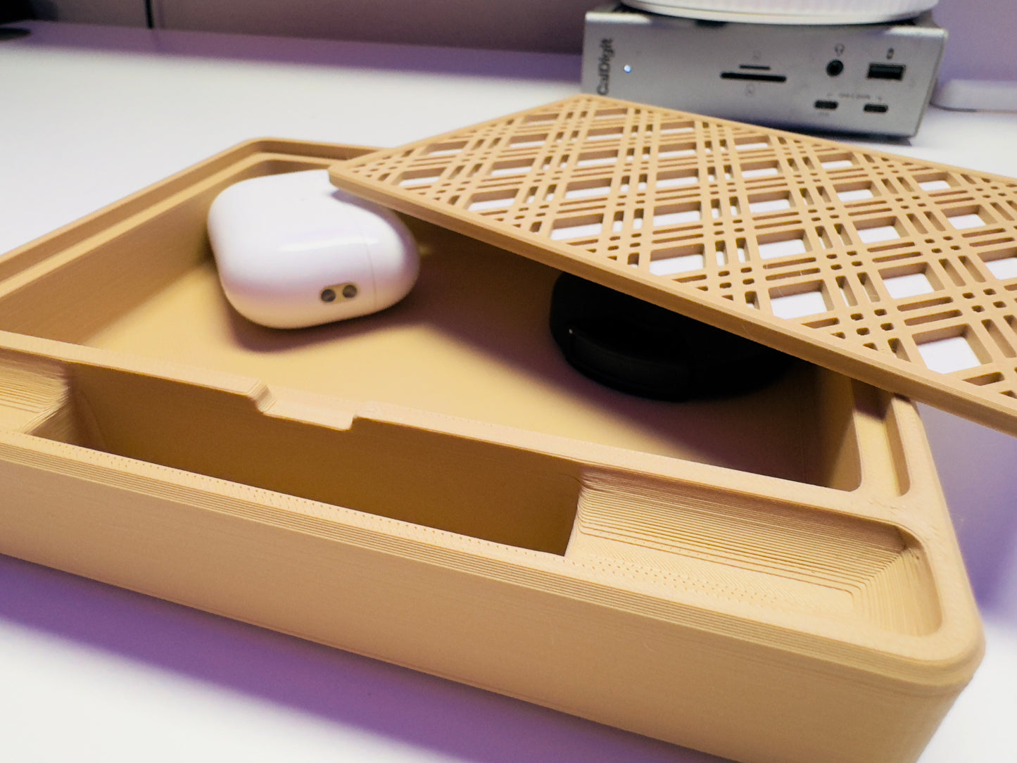 Desk Box | Organizer | Japanese Kumiko Pattern