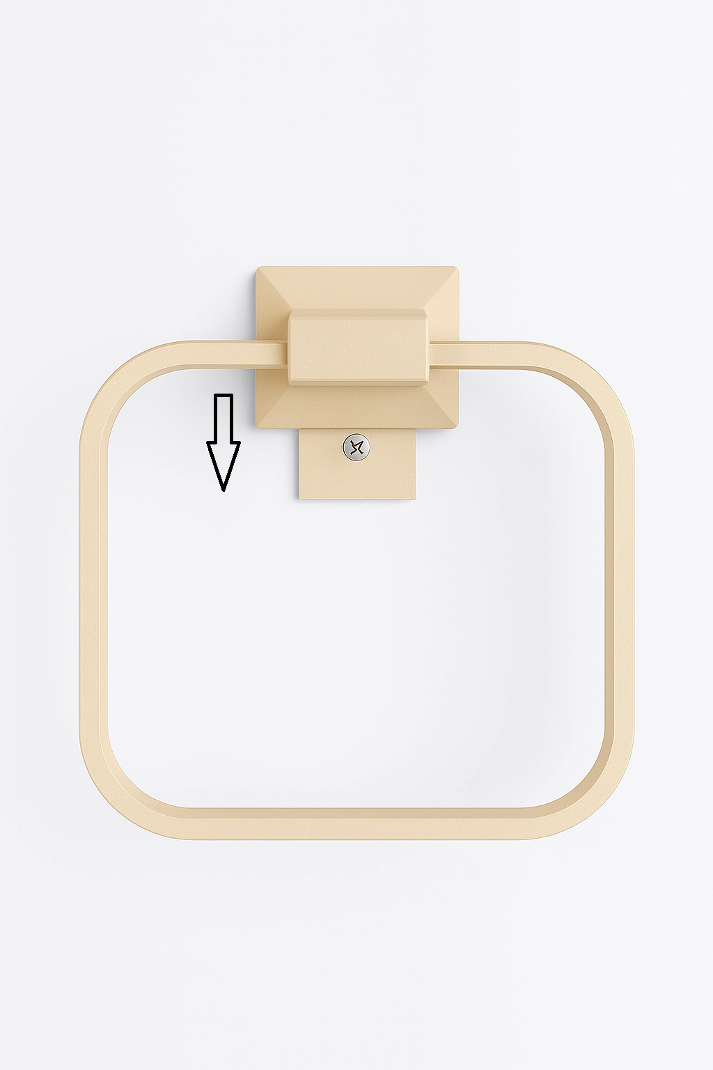 Modern Square Towel Ring Holder, Wall-Mounted, Cream Colour, Bathroom Accessory