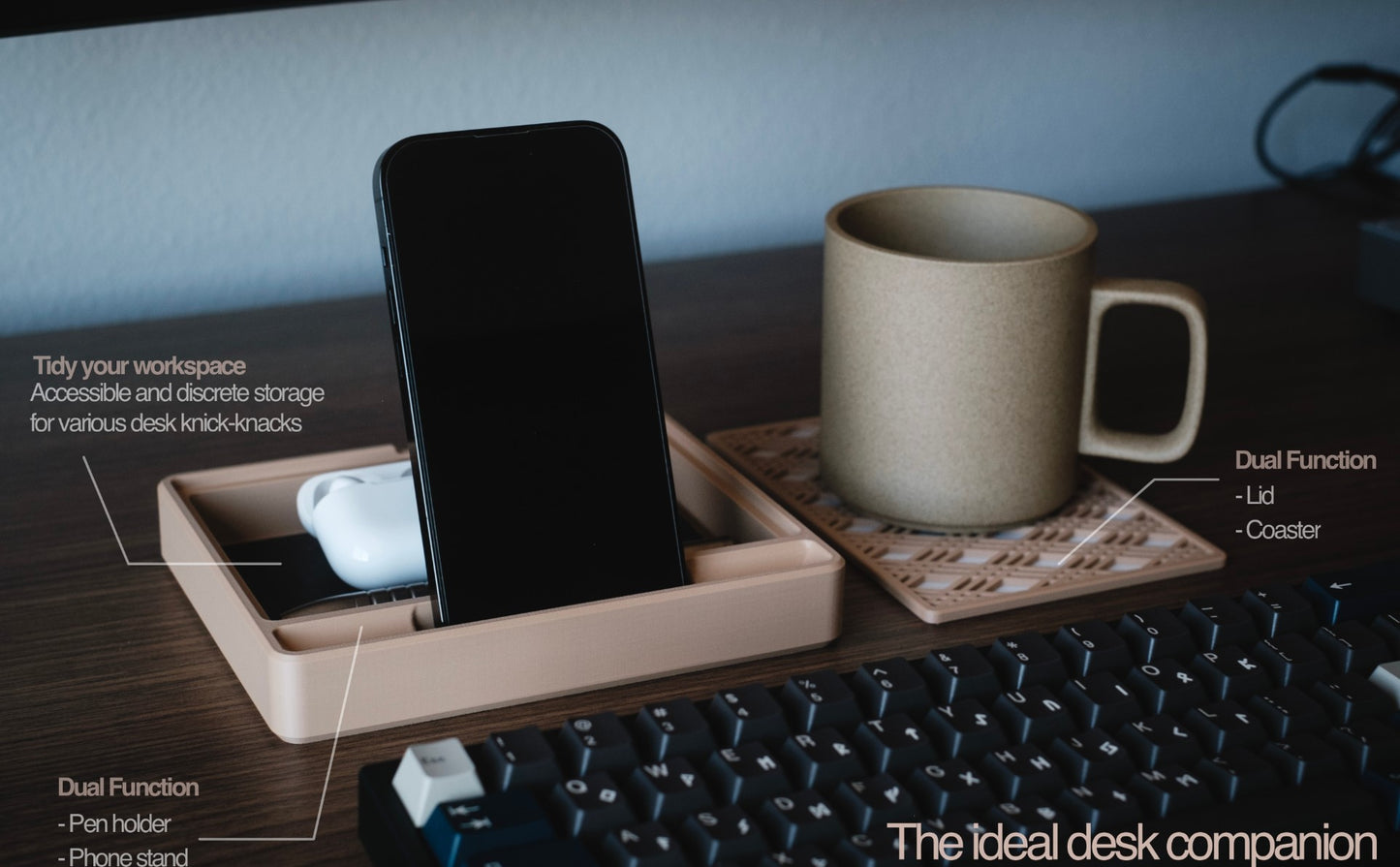 Desk Box | Organizer | Japanese Kumiko Pattern