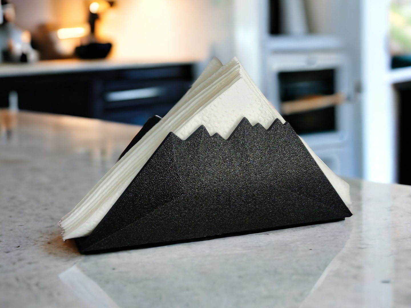 Decorative Mountain Peak Napkin Holder, Modern Design Table Tissue Stand, White