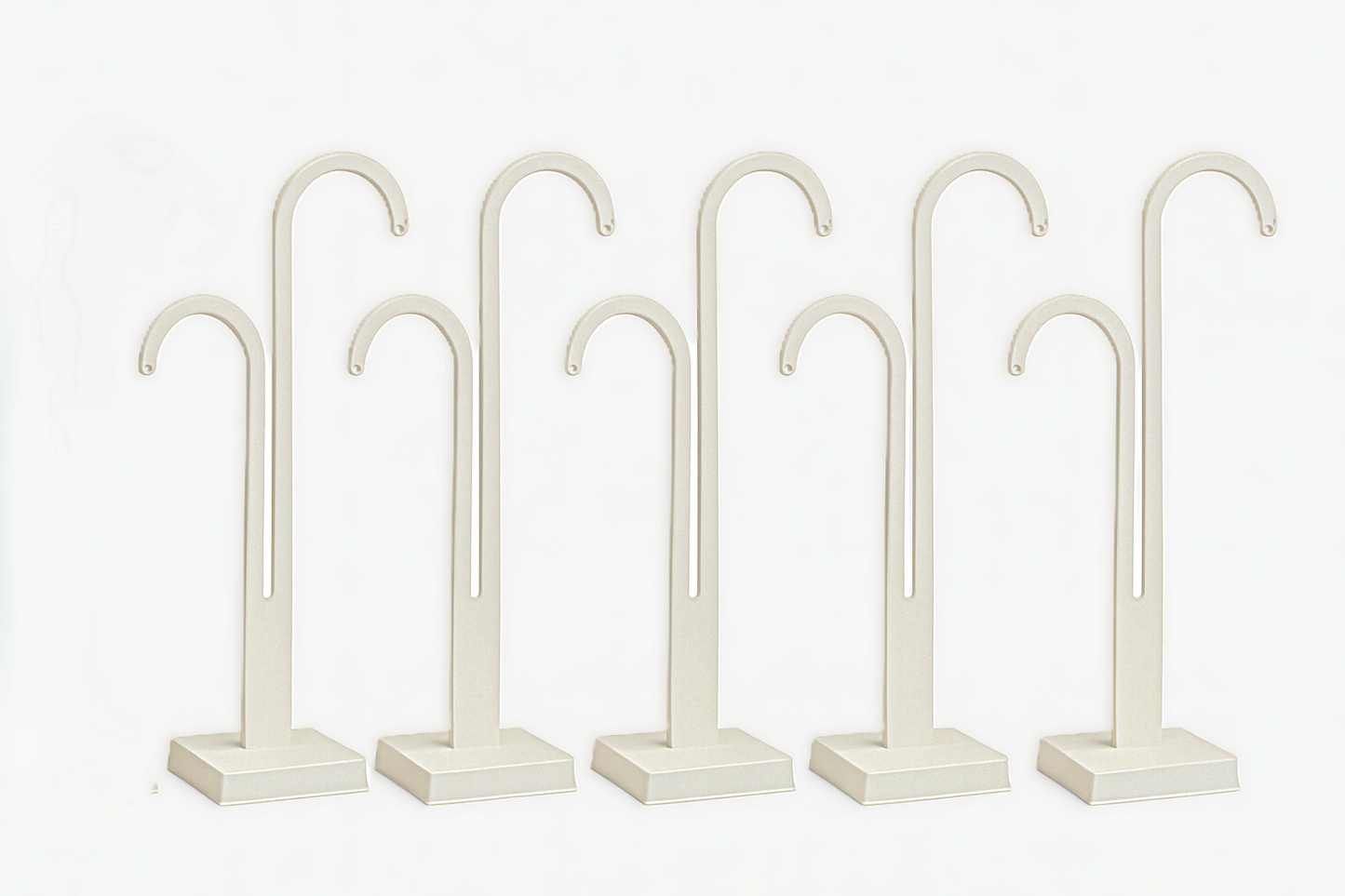 Jewellery Display Stand, White Earring Holder, Double Hook Design, Set of 5