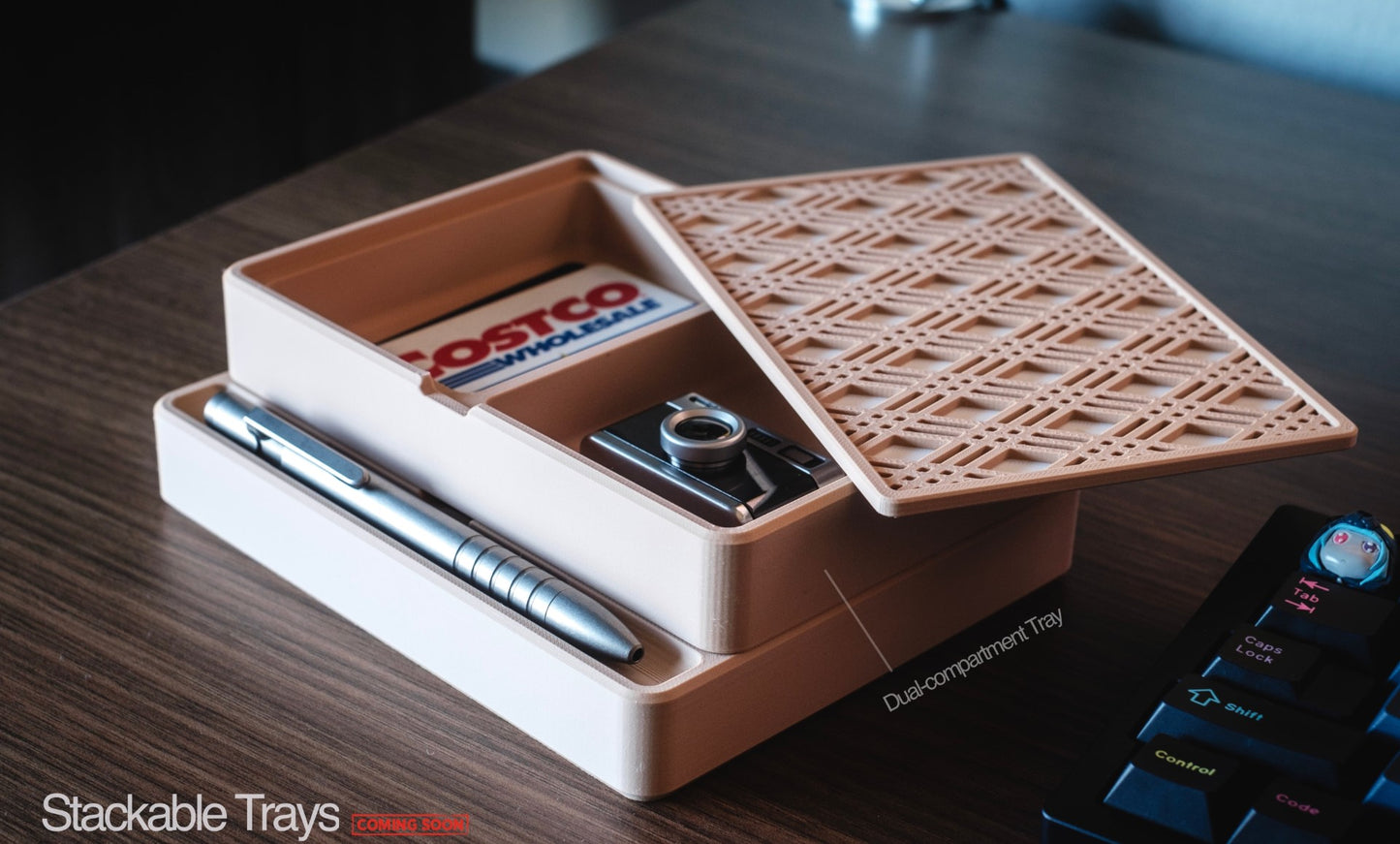 Desk Box | Organizer | Japanese Kumiko Pattern