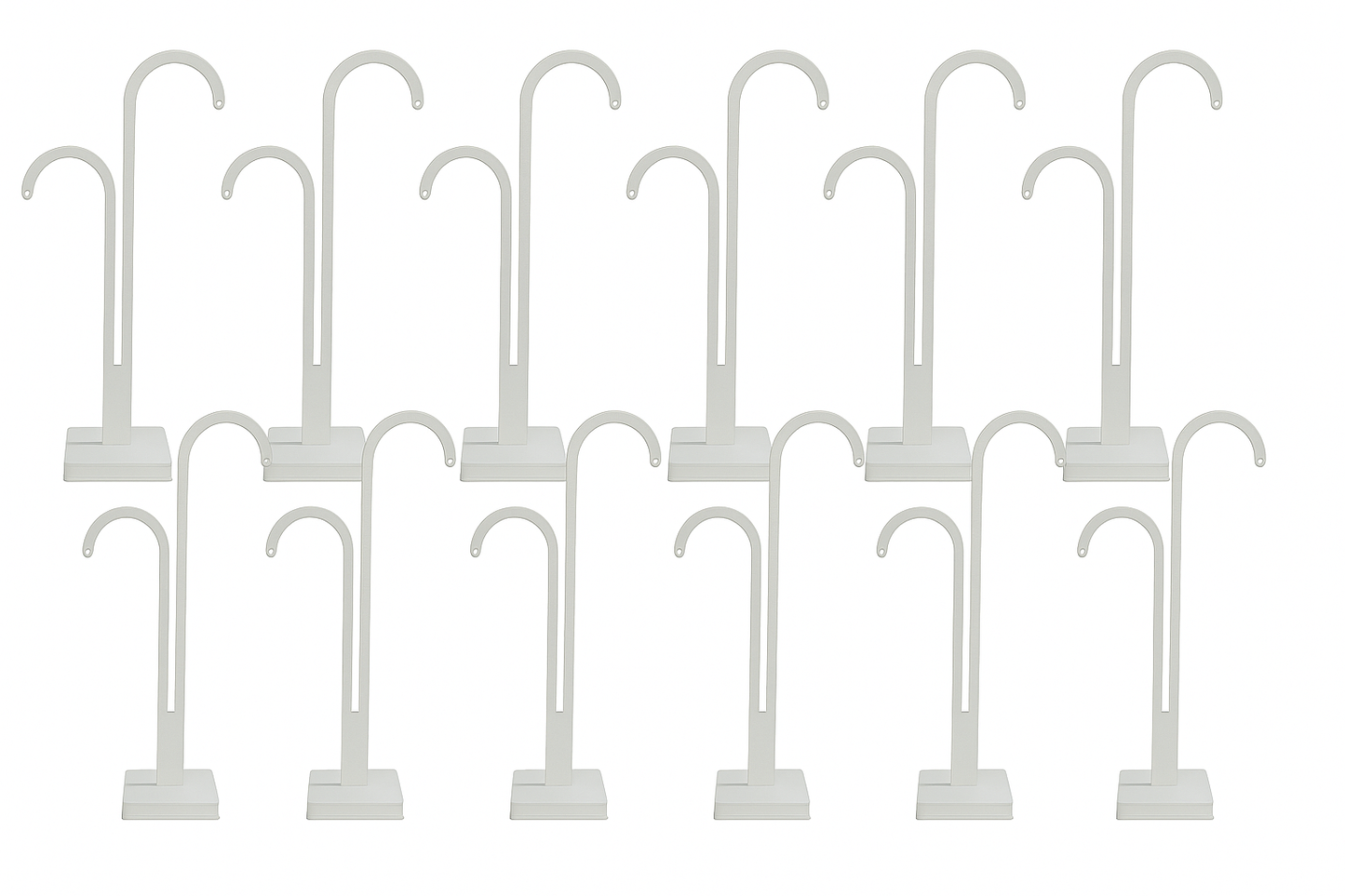 Jewellery Display Stand, White Earring Holder, Double Hook Design, Set of 12