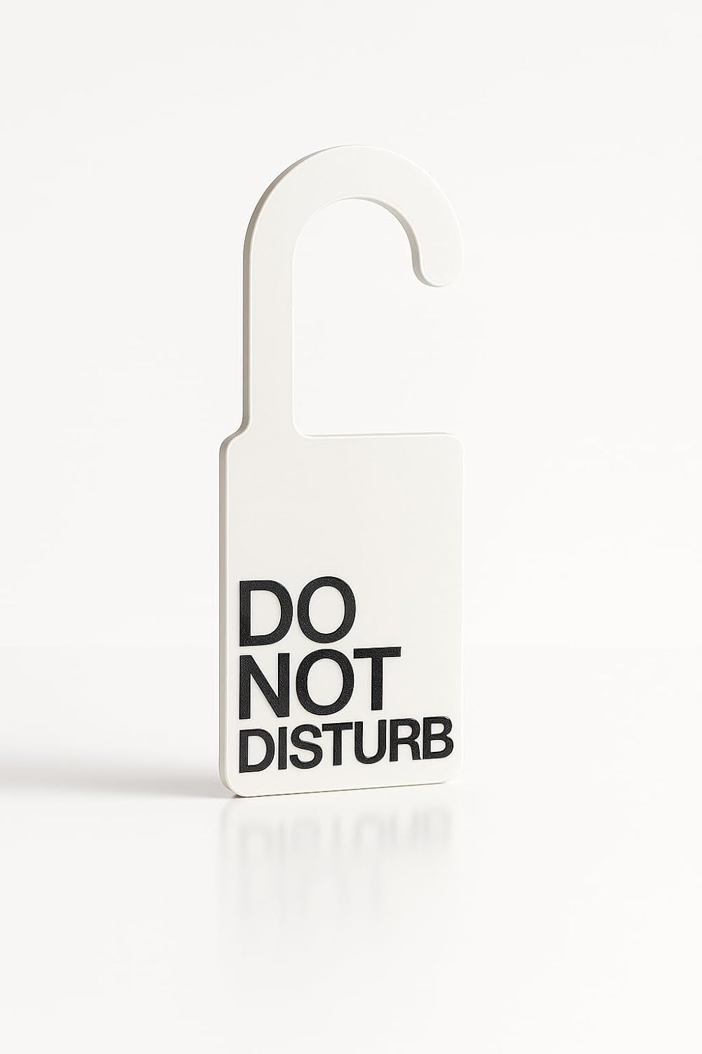 Double-Sided Door Hanger Sign, Do Not Disturb and Make My Room, White Plastic with Black and Yellow Text