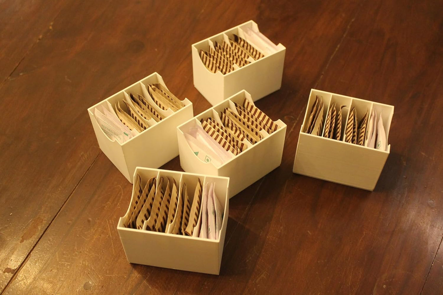 Condiment Packet Organizer, Sachet Holder, Set of 5, Sugar Tea Coffee Storage Box