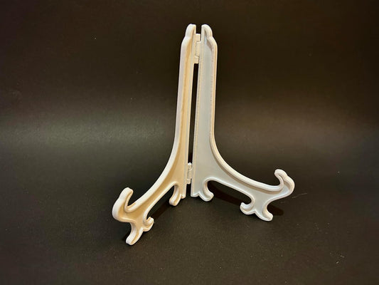 Decorative Display Stand, White Plastic, Easel Style Plate Holder, 6-inch