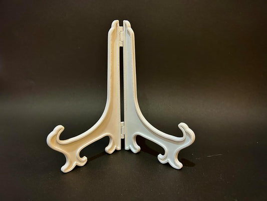 Decorative Display Stand, White Plastic, Easel Style Plate Holder, 6-inch