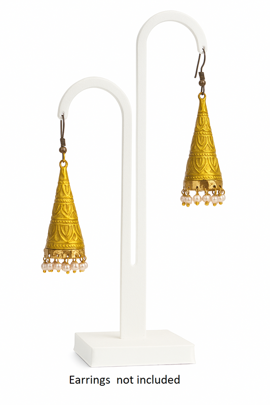 Jewellery Display Stand, White Earring Holder, Double Hook Design, Set of 12