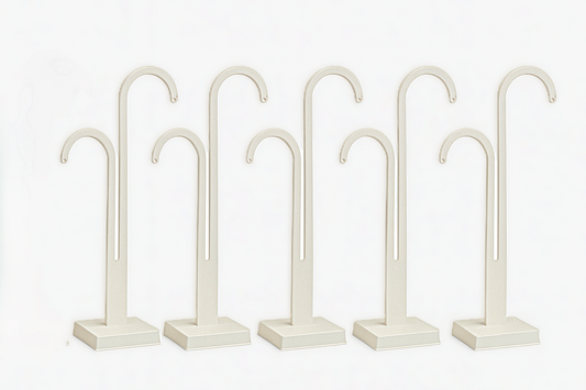 Jewellery Display Stand, White Earring Holder, Double Hook Design, Set of 5