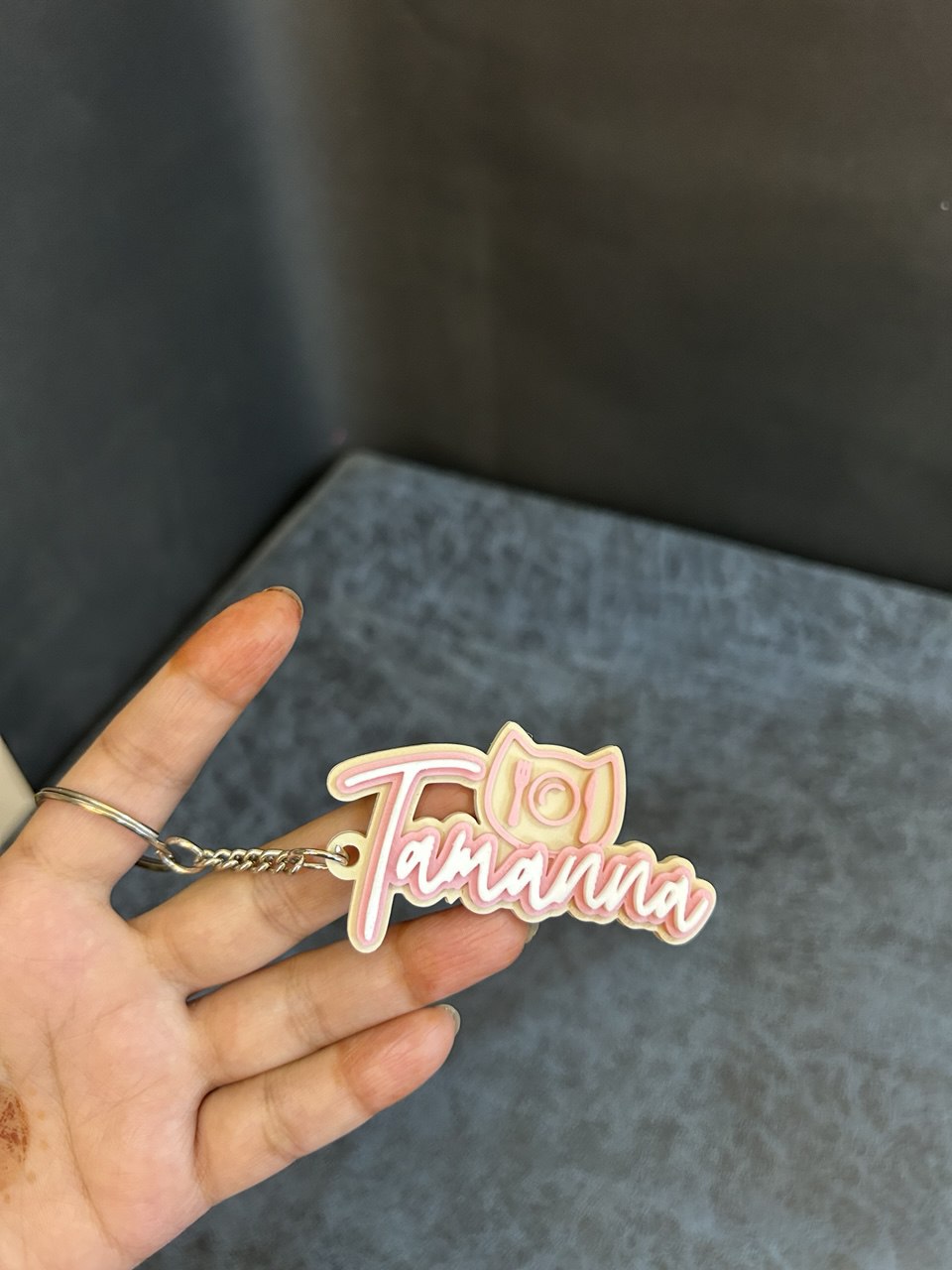 Three Color Name Key Chain | Write whatever you like